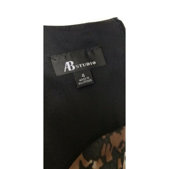 AB Studio Dress. Tiger Print. Black Trim. Size 4. Stretch Fabric. NWT - Picture 8 of 8